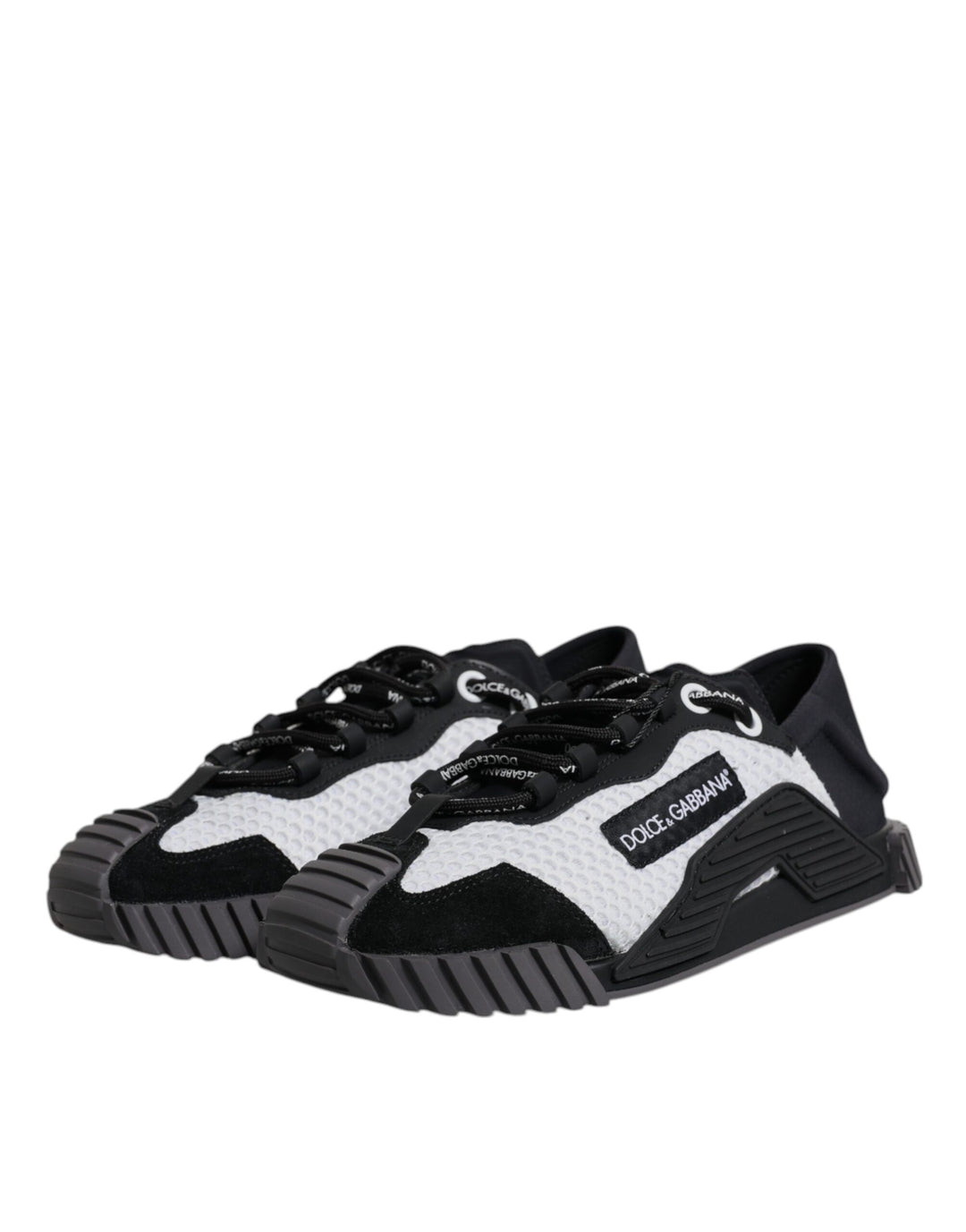 Dolce & Gabbana Black White Mesh NS1 Low Top Sneakers Shoes