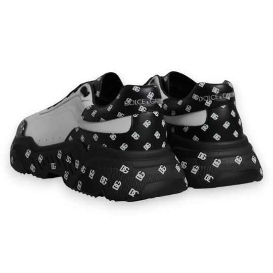 Dolce & Gabbana Black White Logo Monogram Daymaster Sneakers Shoes