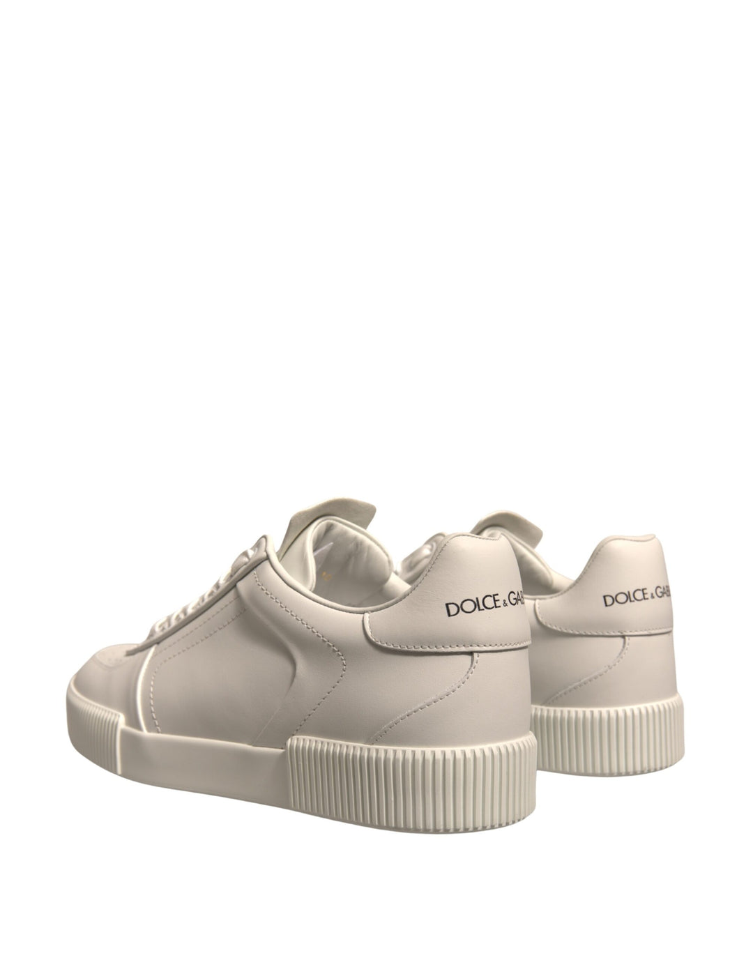 Dolce & Gabbana White Miami Leather Low Top Sneakers Shoes