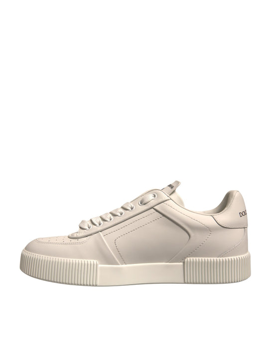 Dolce & Gabbana White Miami Leather Low Top Sneakers Shoes