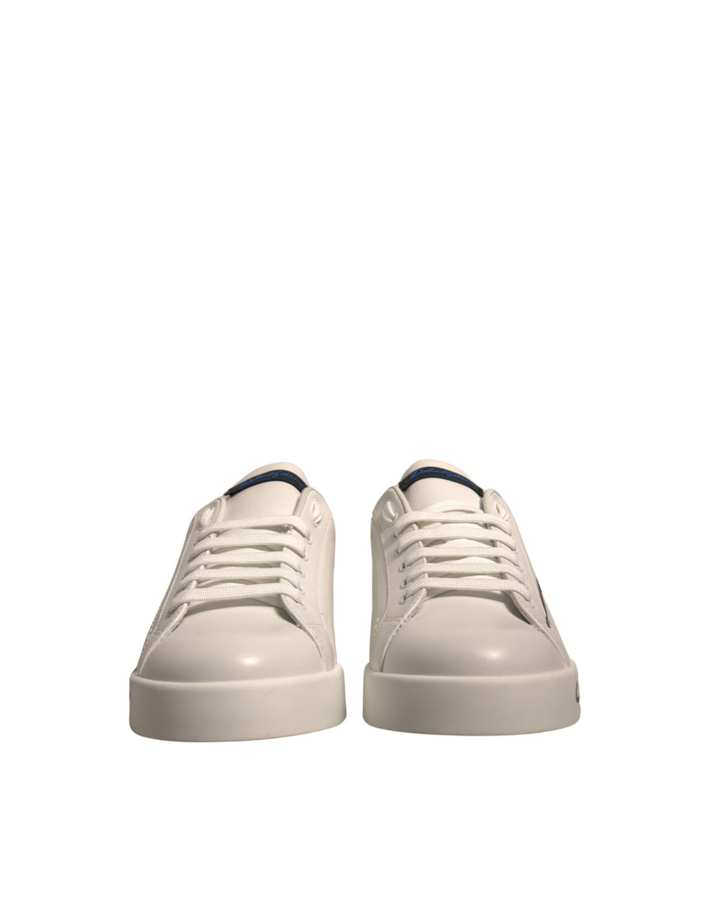 Dolce & Gabbana White Blue Logo Portofino Sneakers Shoes