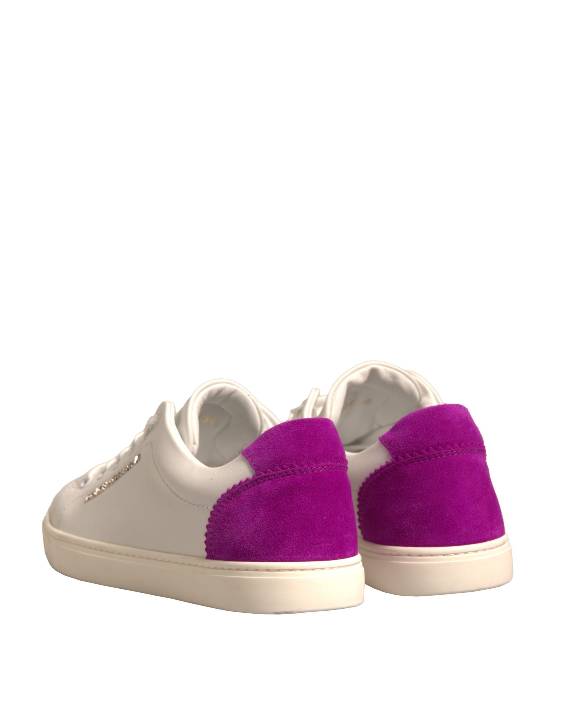 Dolce & Gabbana White Suede Leather Low Top Sneakers Shoes - ACCEXO