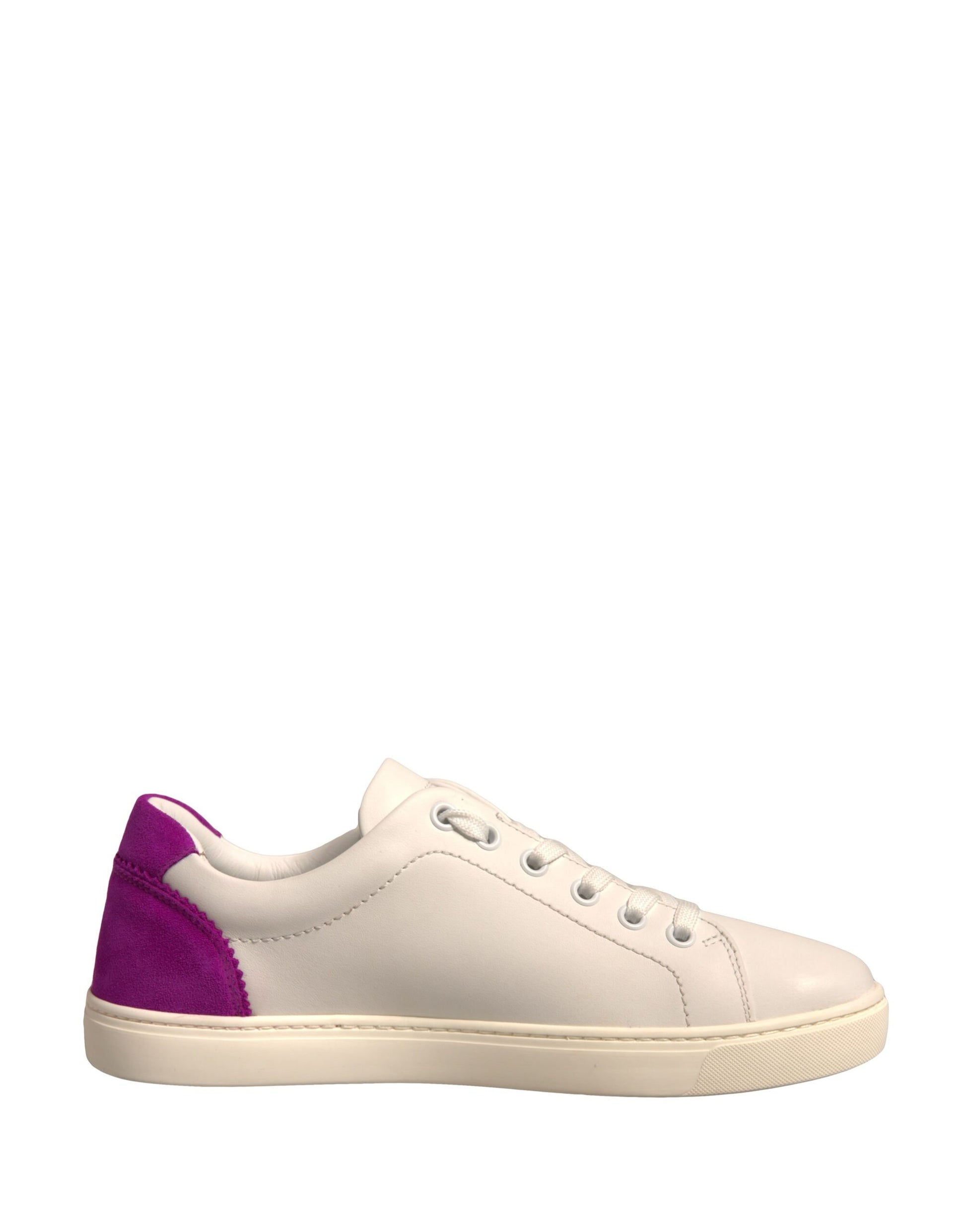 Dolce & Gabbana White Suede Leather Low Top Sneakers Shoes - ACCEXO