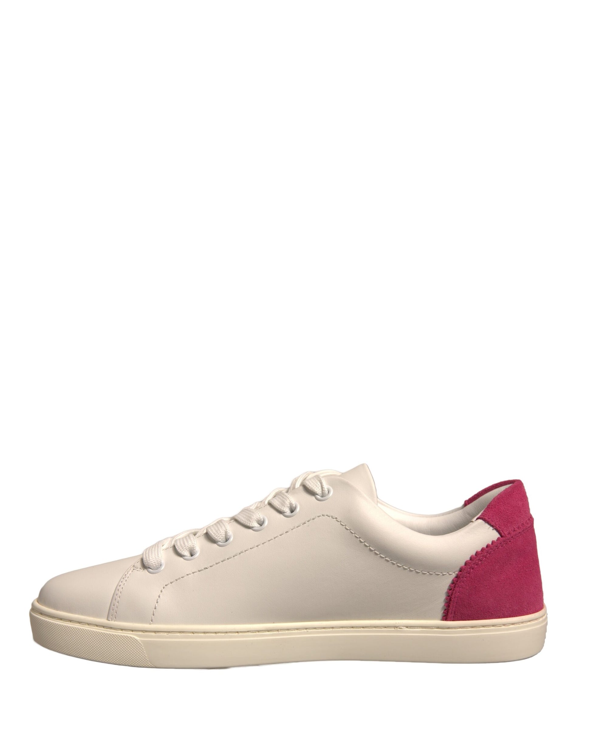 Dolce & Gabbana White Suede Leather Low Top Sneakers Shoes - ACCEXO