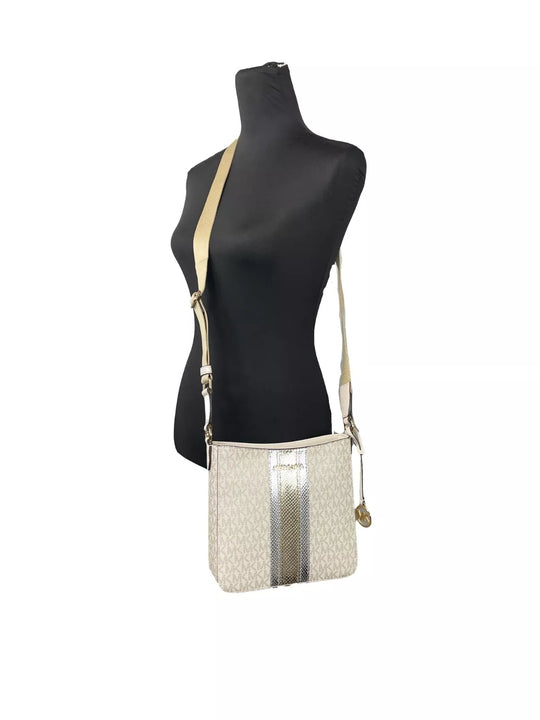 Michael Kors Jet Set Small Messenger Crossbody Bag Pale Gold