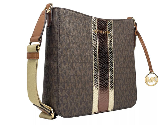 Michael Kors Jet Set Small Messenger Crossbody Bag Brown