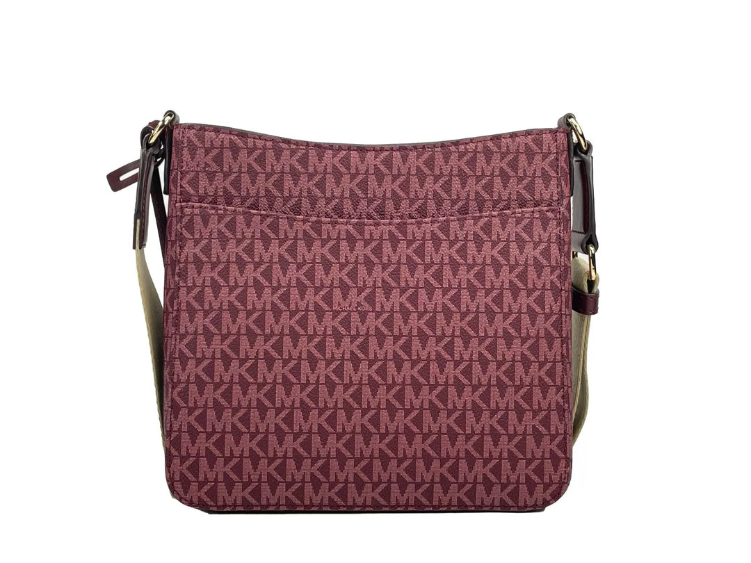 Michael Kors Jet Set Small Messenger Crossbody Bag Rogue Sombre Maroon