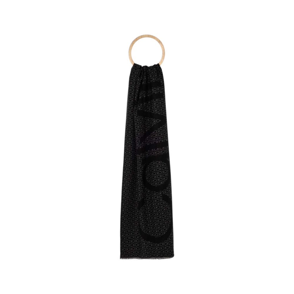 Calvin Klein Black Acrylic Scarf - ACCEXO
