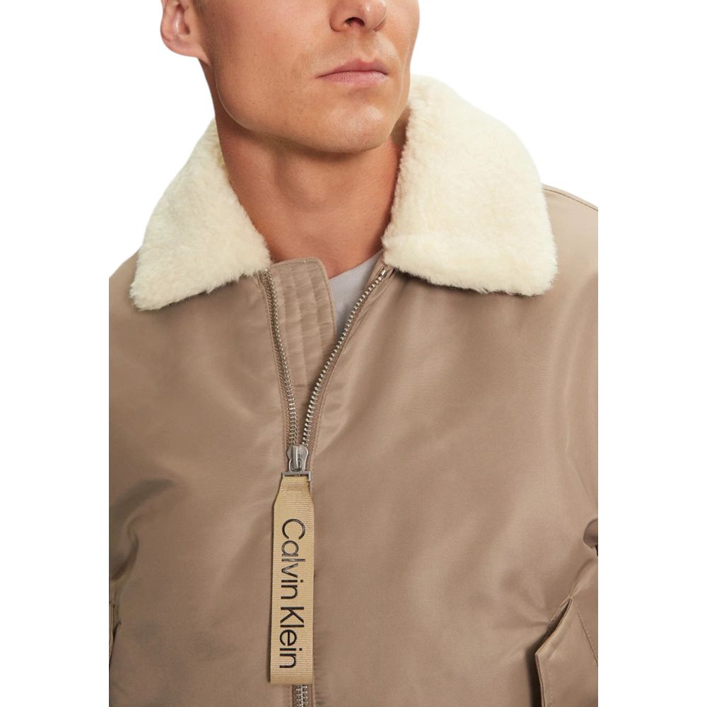 Calvin Klein Jeans Beige Polyamide Riciclata Jacket - ACCEXO