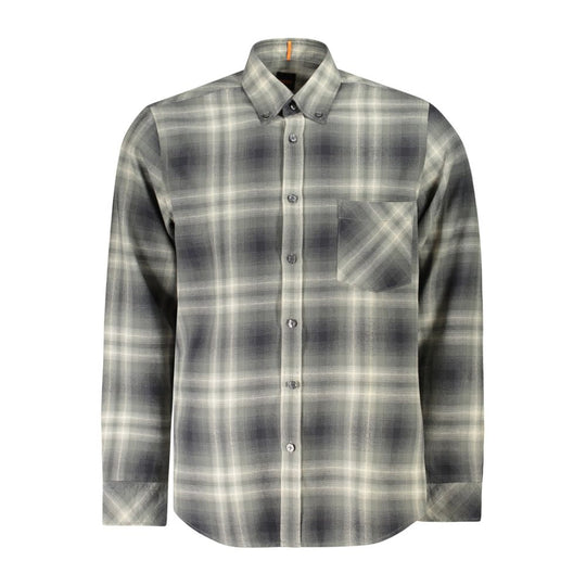 Hugo Boss Green Cotton Men Shirt