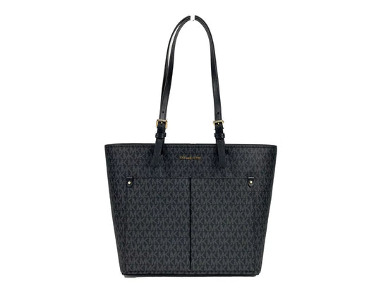 Michael Kors Jet Set Medium Black Double Pocket Tote Bag