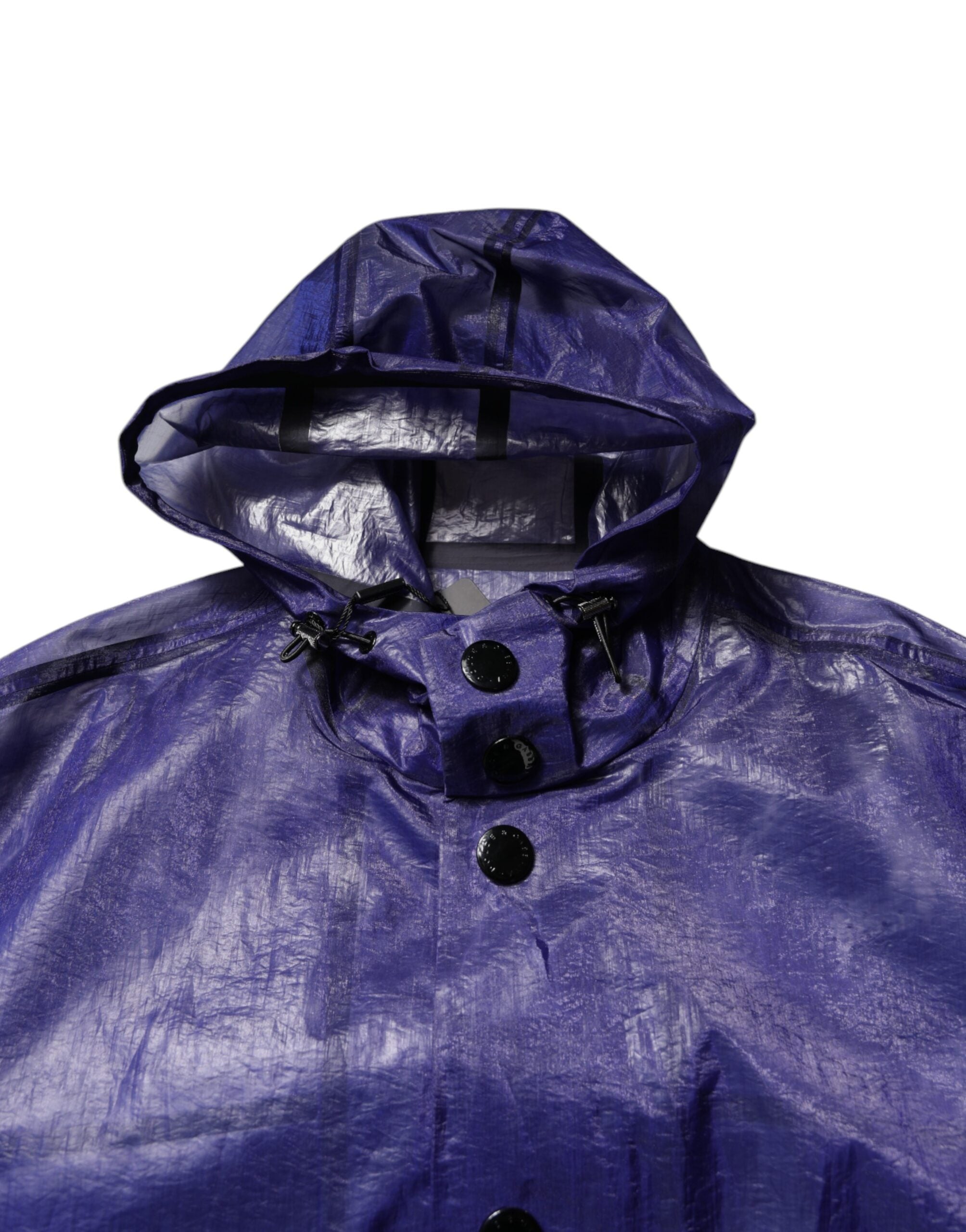 Dolce & Gabbana Dark Blue Cotton Hooded Men Raincoat Jacket - ACCEXO
