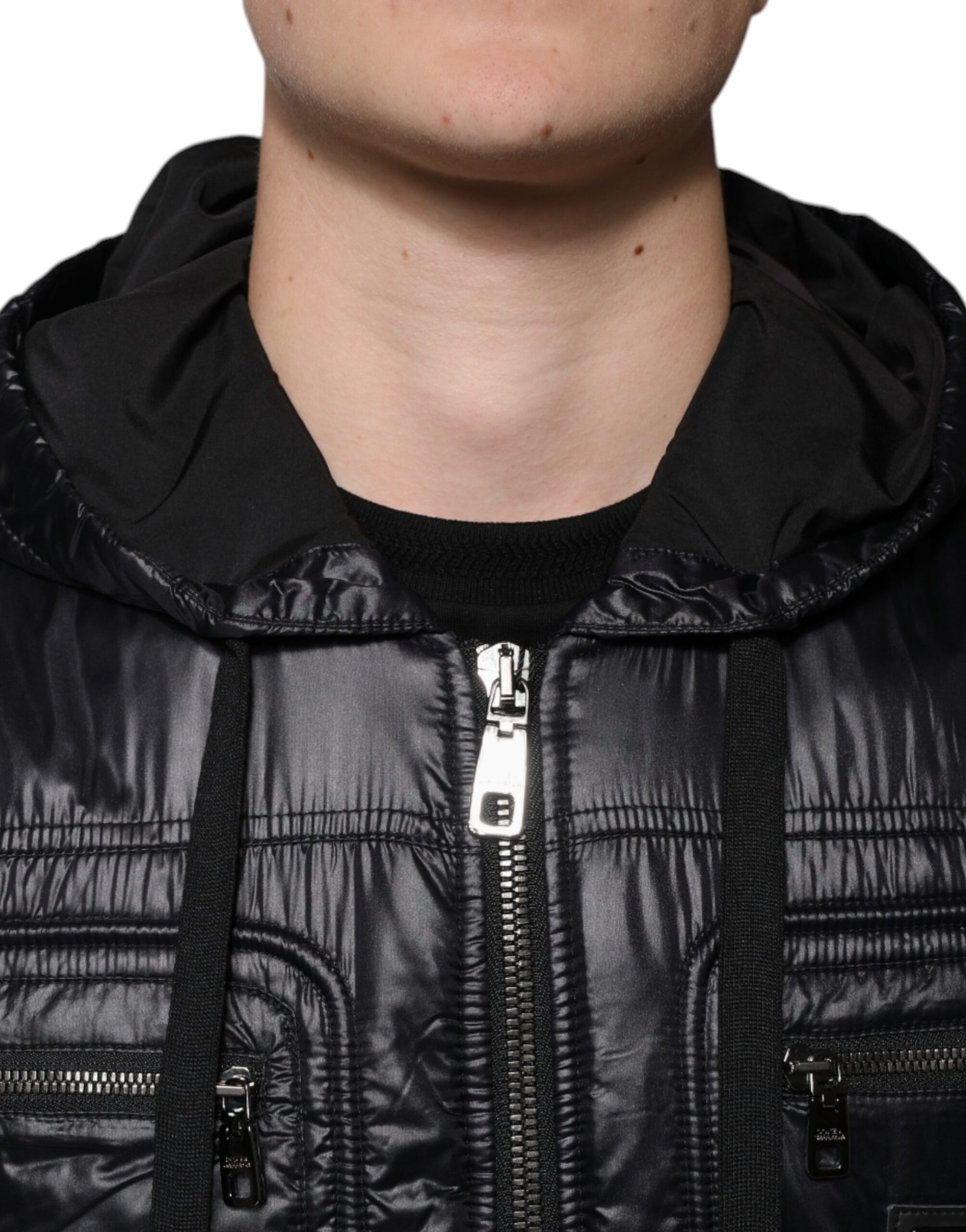 Dolce & Gabbana Black Nylon Hooded Full Zip Blouson Jacket - ACCEXO