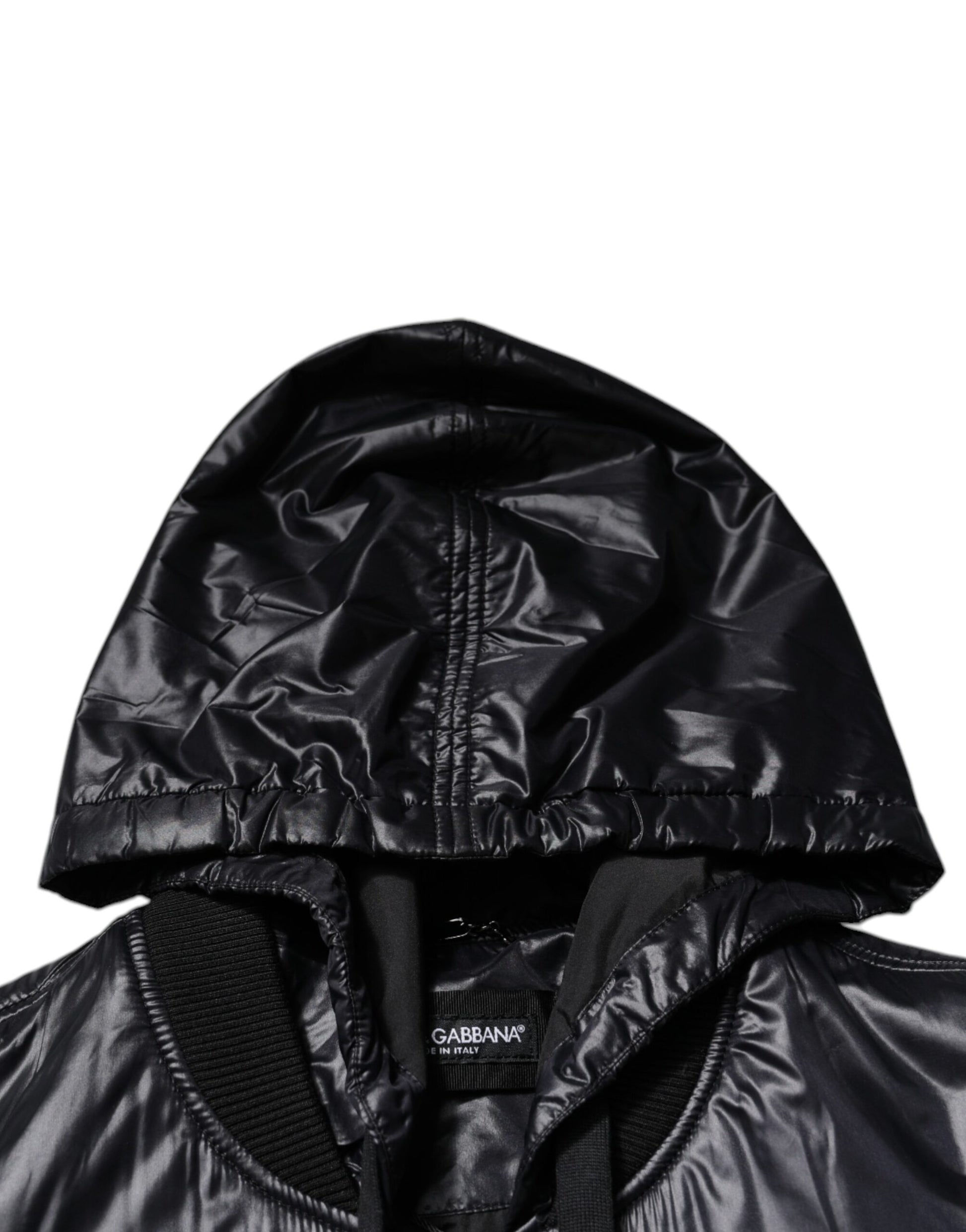 Dolce & Gabbana Black Nylon Hooded Full Zip Blouson Jacket - ACCEXO