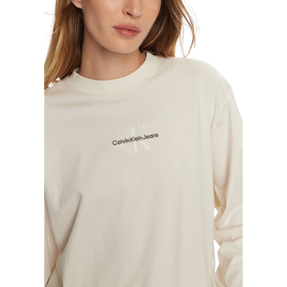 Calvin Klein Jeans Cream Cotton Tops & T-Shirt