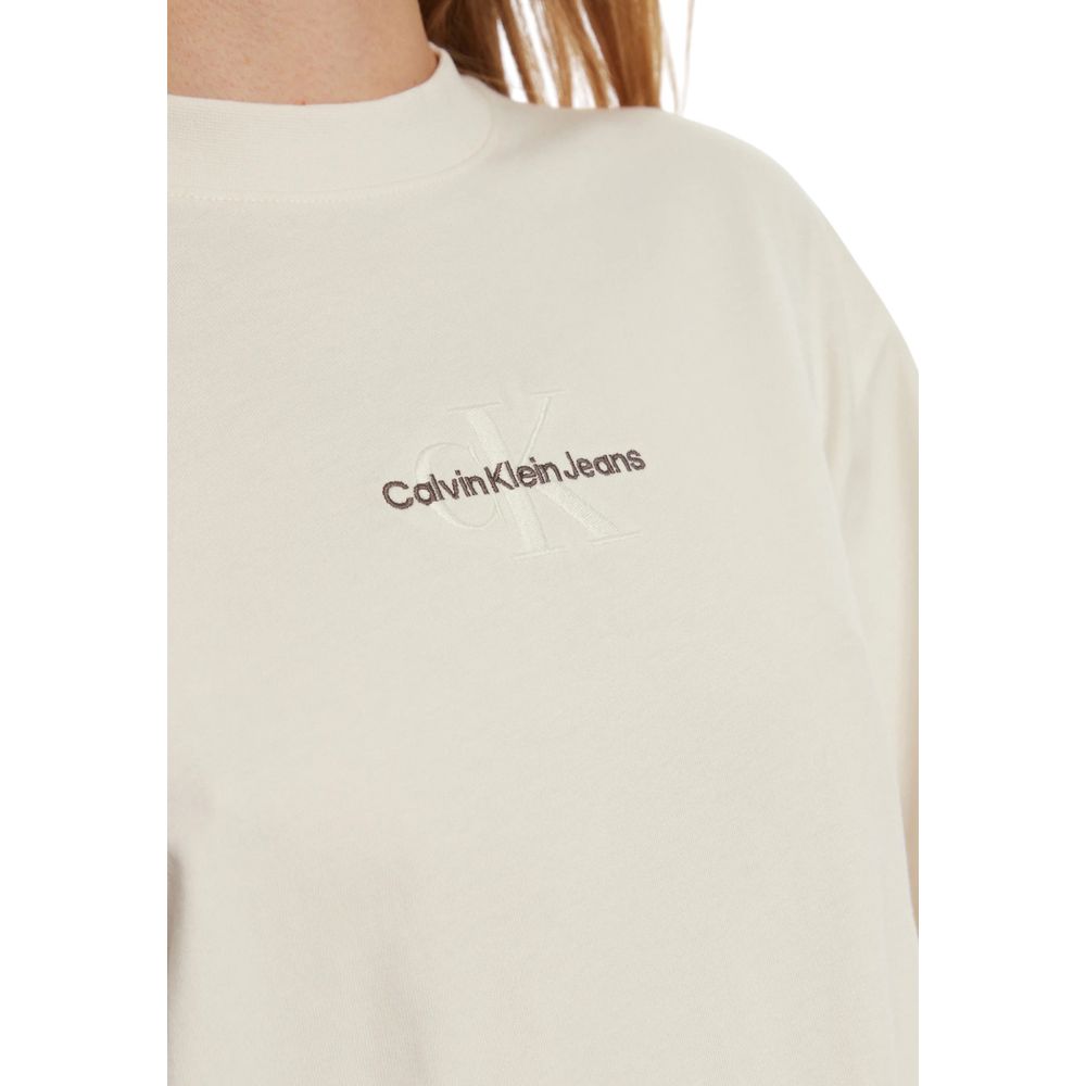 Calvin Klein Jeans Cream Cotton Tops & T-Shirt