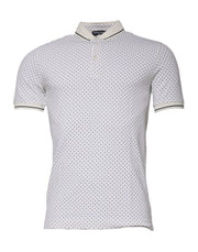 Dolce & Gabbana White Polka Dot Cotton Collared Polo T-shirt - ACCEXO