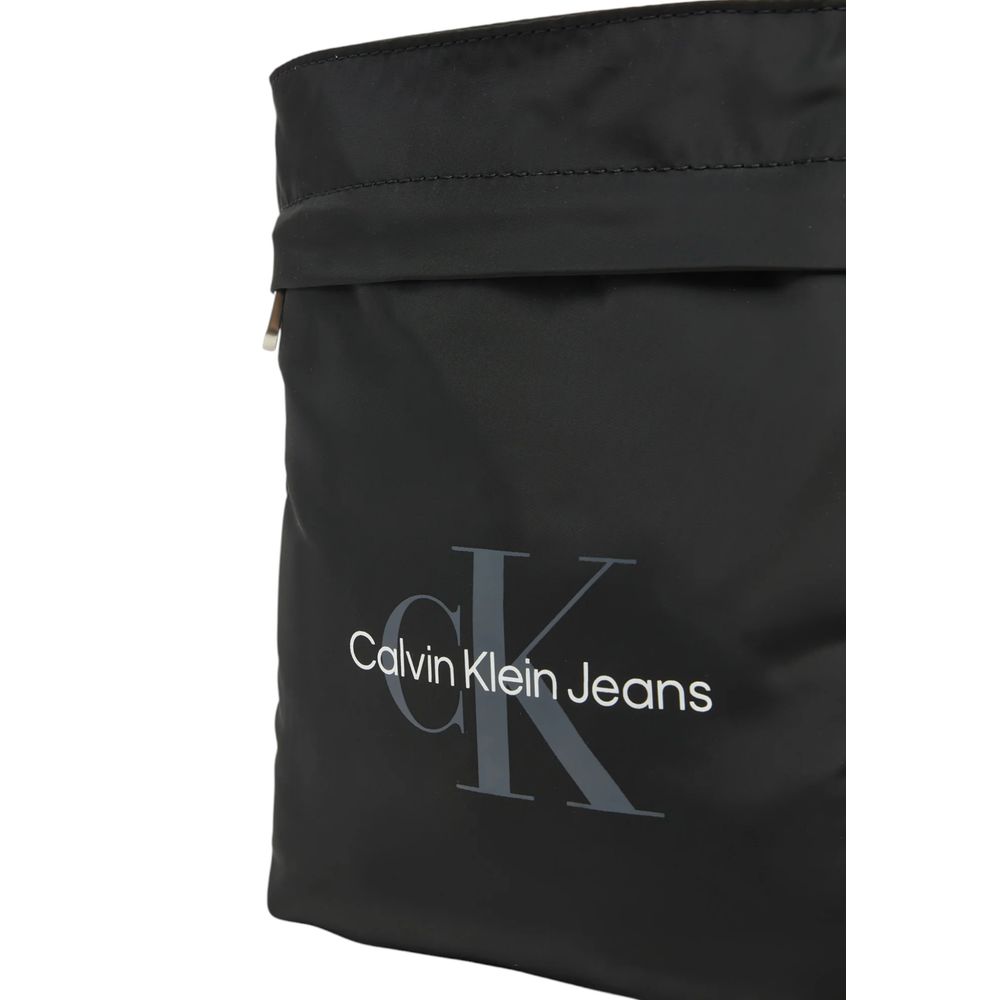 Calvin Klein Jeans Black Recycled Polyester Messenger Bag