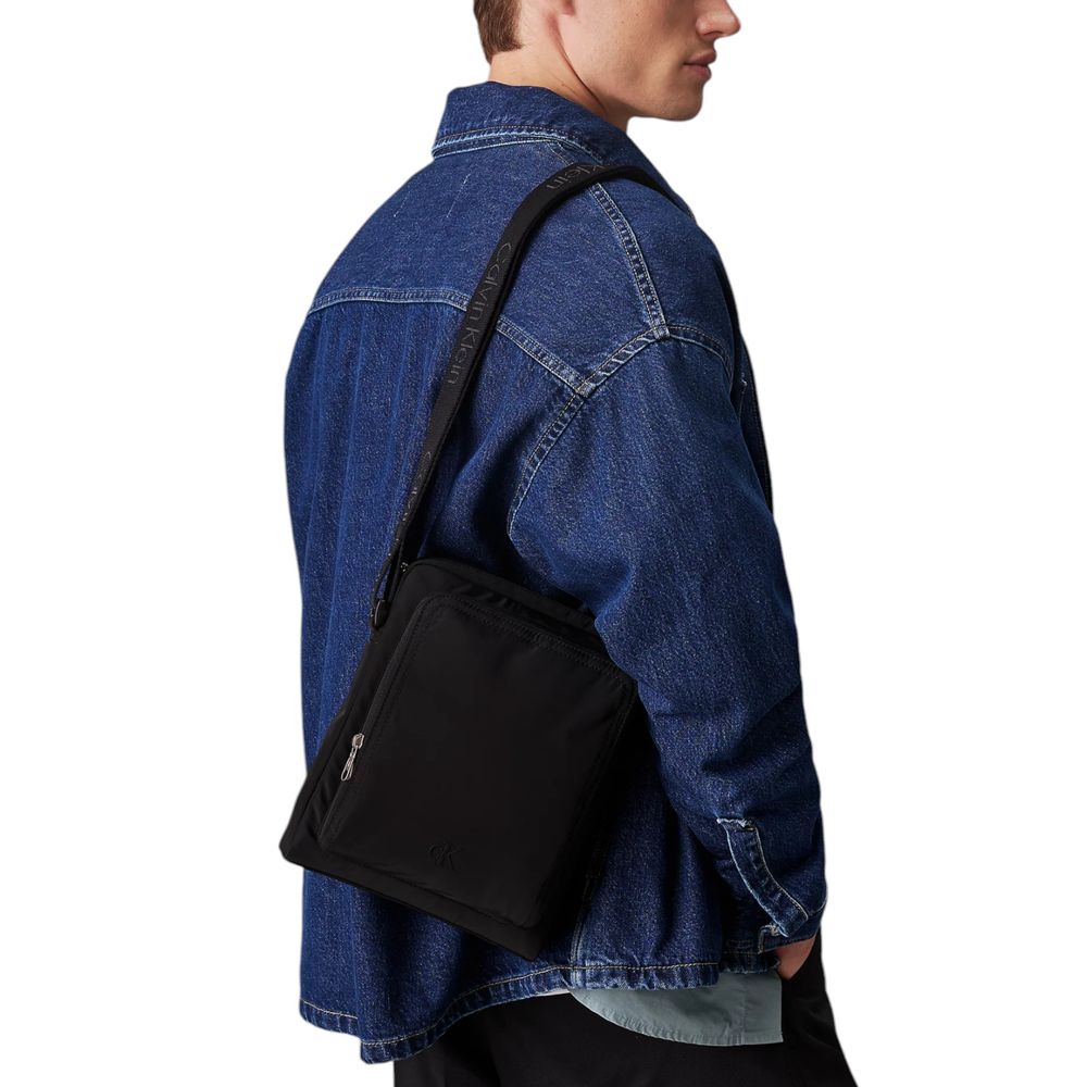 Calvin Klein Black Recycled Polyester Messenger Bag