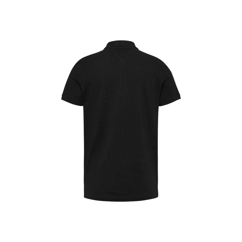 Tommy Hilfiger Jeans Black Cotton Polo Shirt