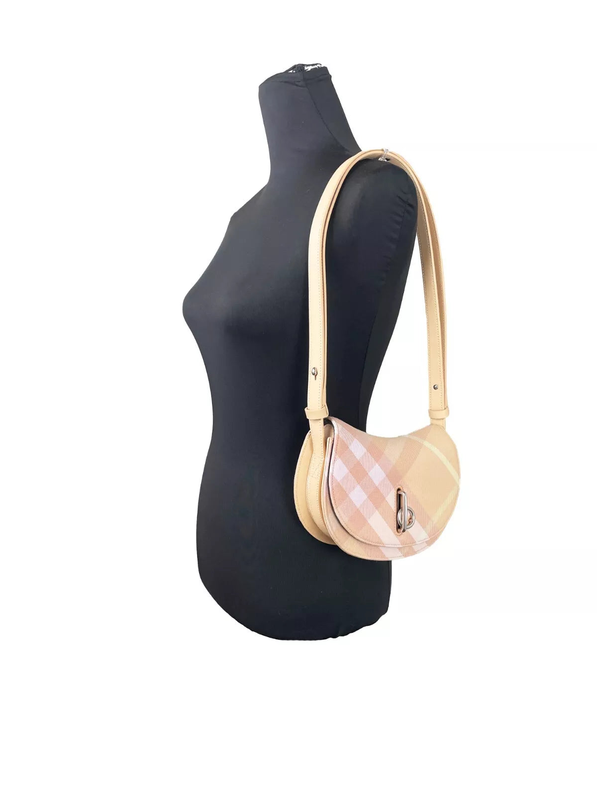 Burberry Mini Check Rocking Horse Crossbody Bag Purse Peach - ACCEXO