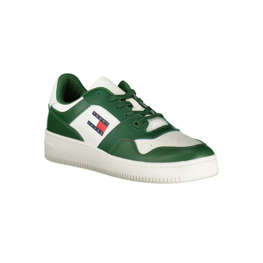 Tommy Hilfiger Green Leather Men Sneaker