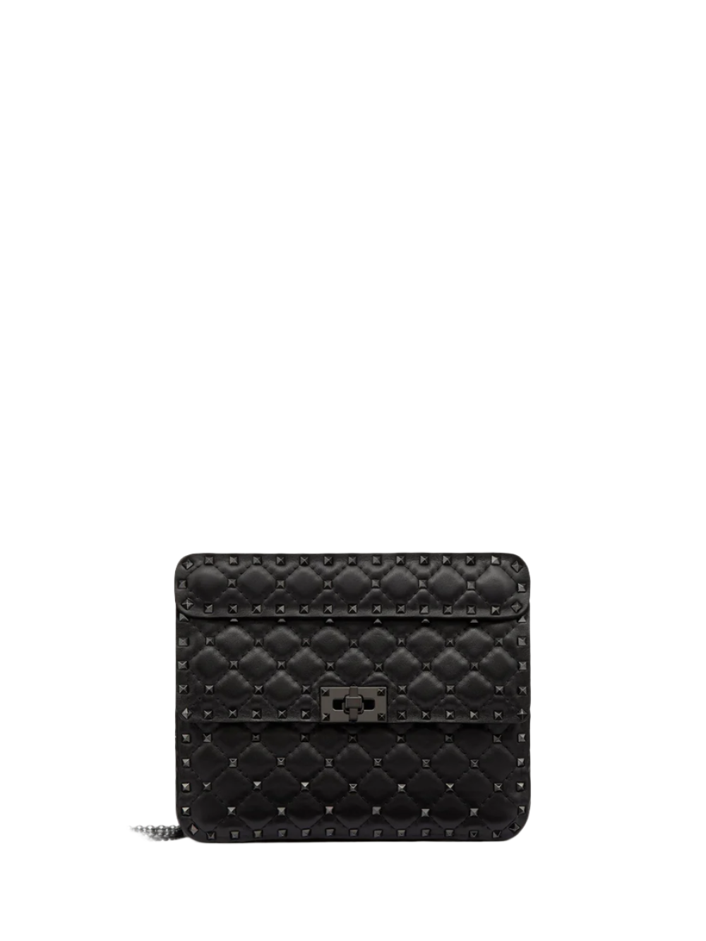 Valentino Garavani Black Nappa Leather Medium Rockstudt Spike Bag