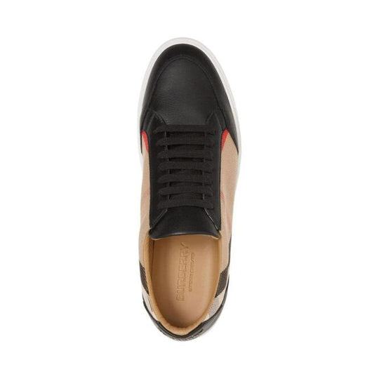 Burberry Black Leather New Salmond Sneakers