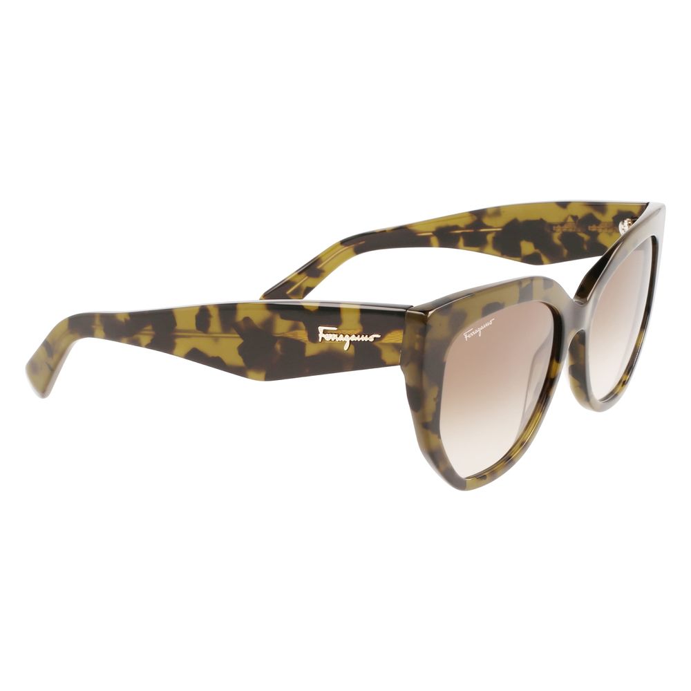 Ferragamo Brown Acetate Sunglasses