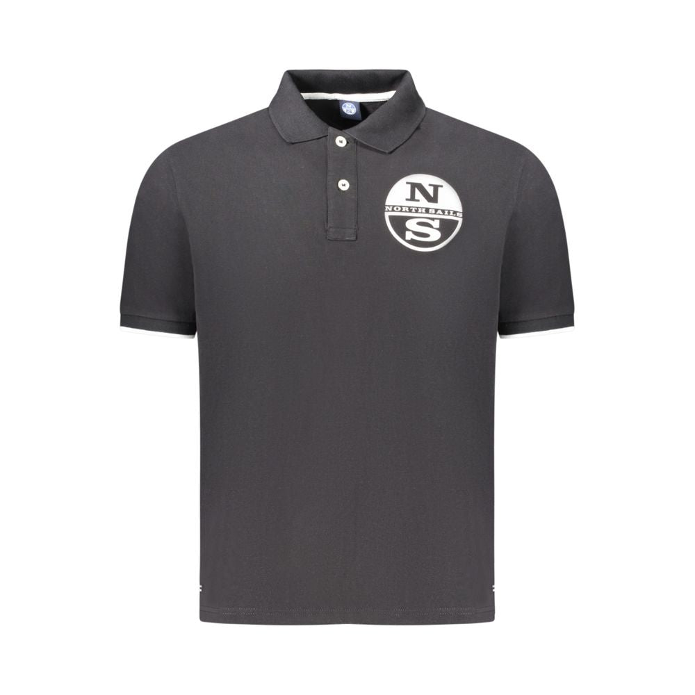 North Sails Black Cotton Men Polo Shirt