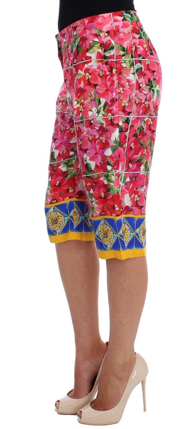 Dolce & Gabbana Multicolor Floral Silk Capri Pants - ACCEXO