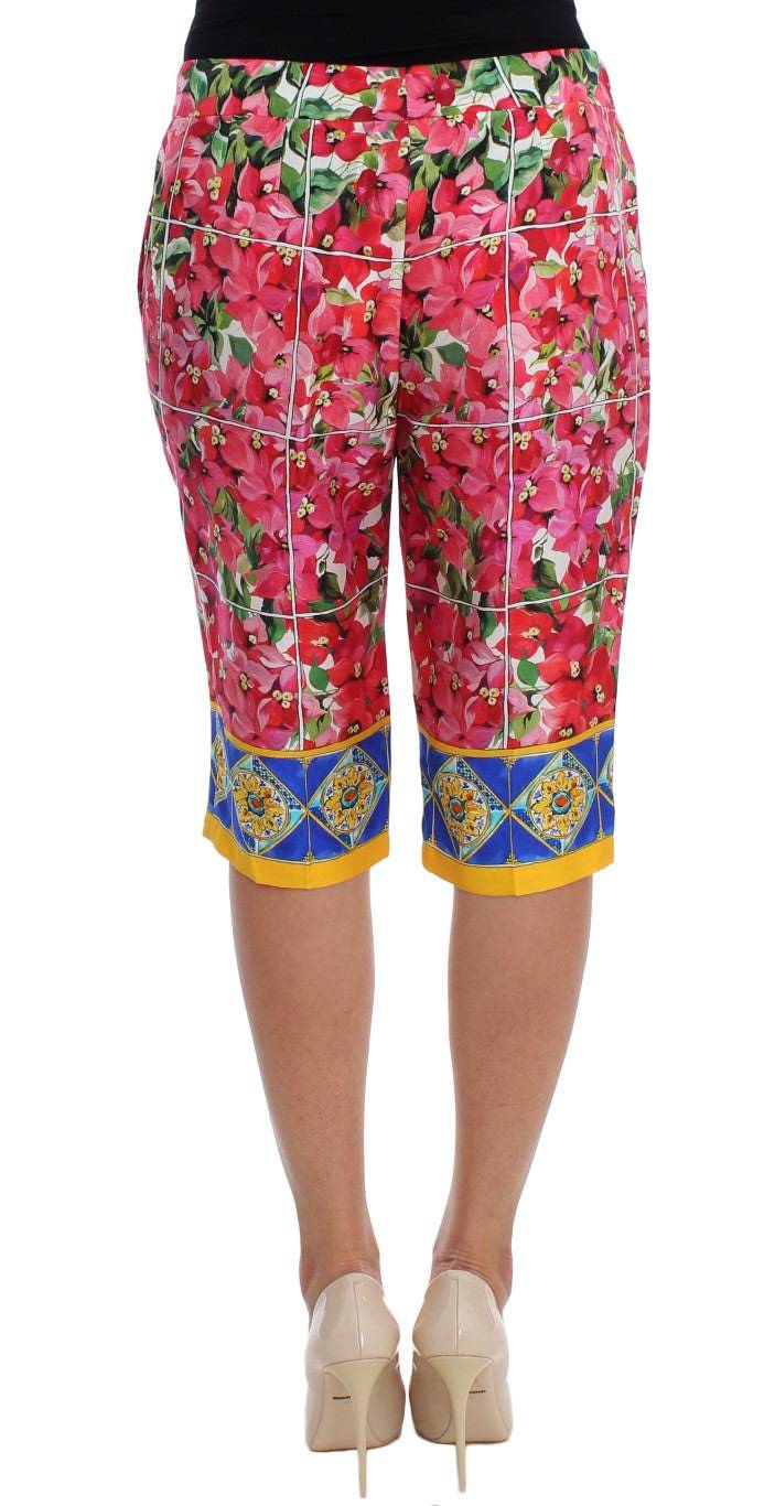 Dolce & Gabbana Multicolor Floral Silk Capri Pants - ACCEXO