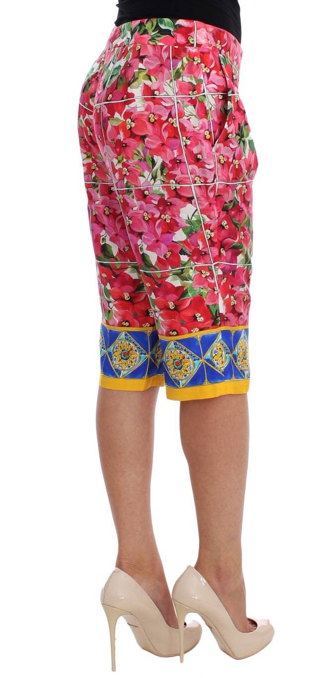 Dolce & Gabbana Multicolor Floral Silk Capri Pants - ACCEXO