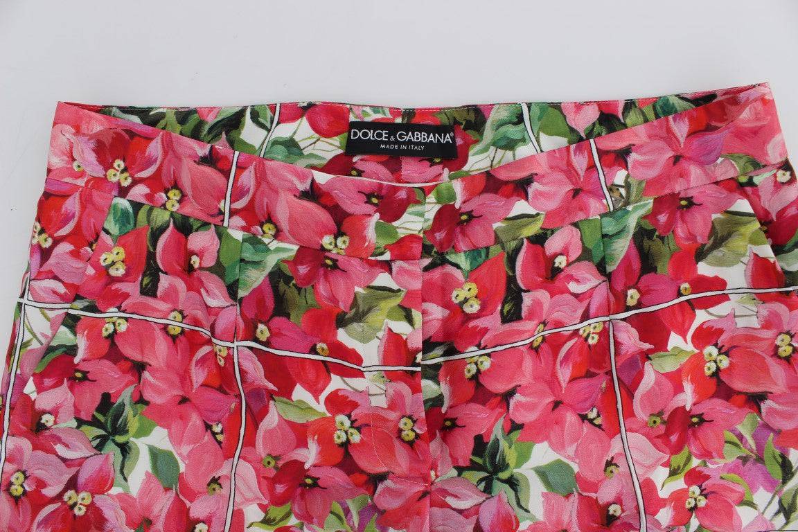Dolce & Gabbana Multicolor Floral Silk Capri Pants - ACCEXO