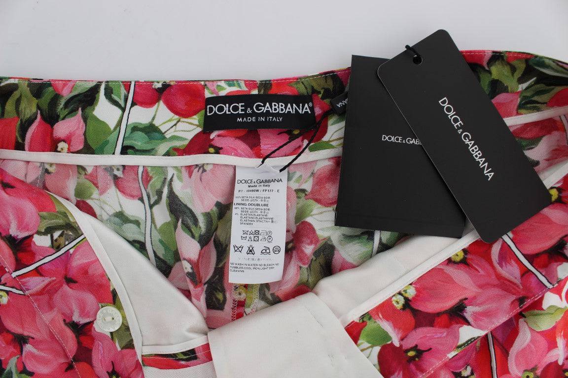 Dolce & Gabbana Multicolor Floral Silk Capri Pants - ACCEXO