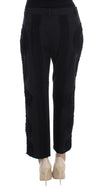 Black Cotton Stretch Torero Capris Pants