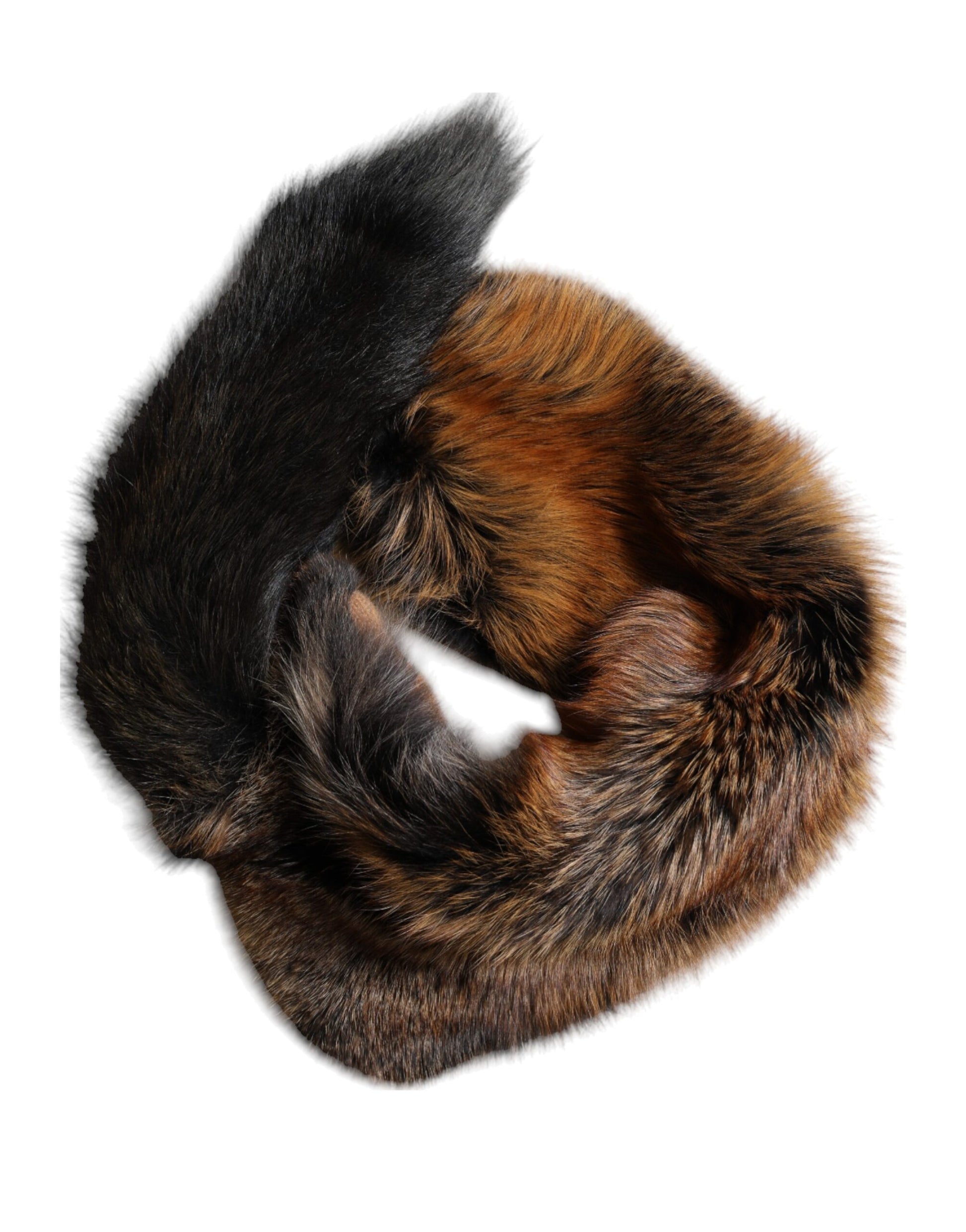 Dolce & Gabbana Brown Red Fox Fur Neck Warmer Winter Scarf - ACCEXO