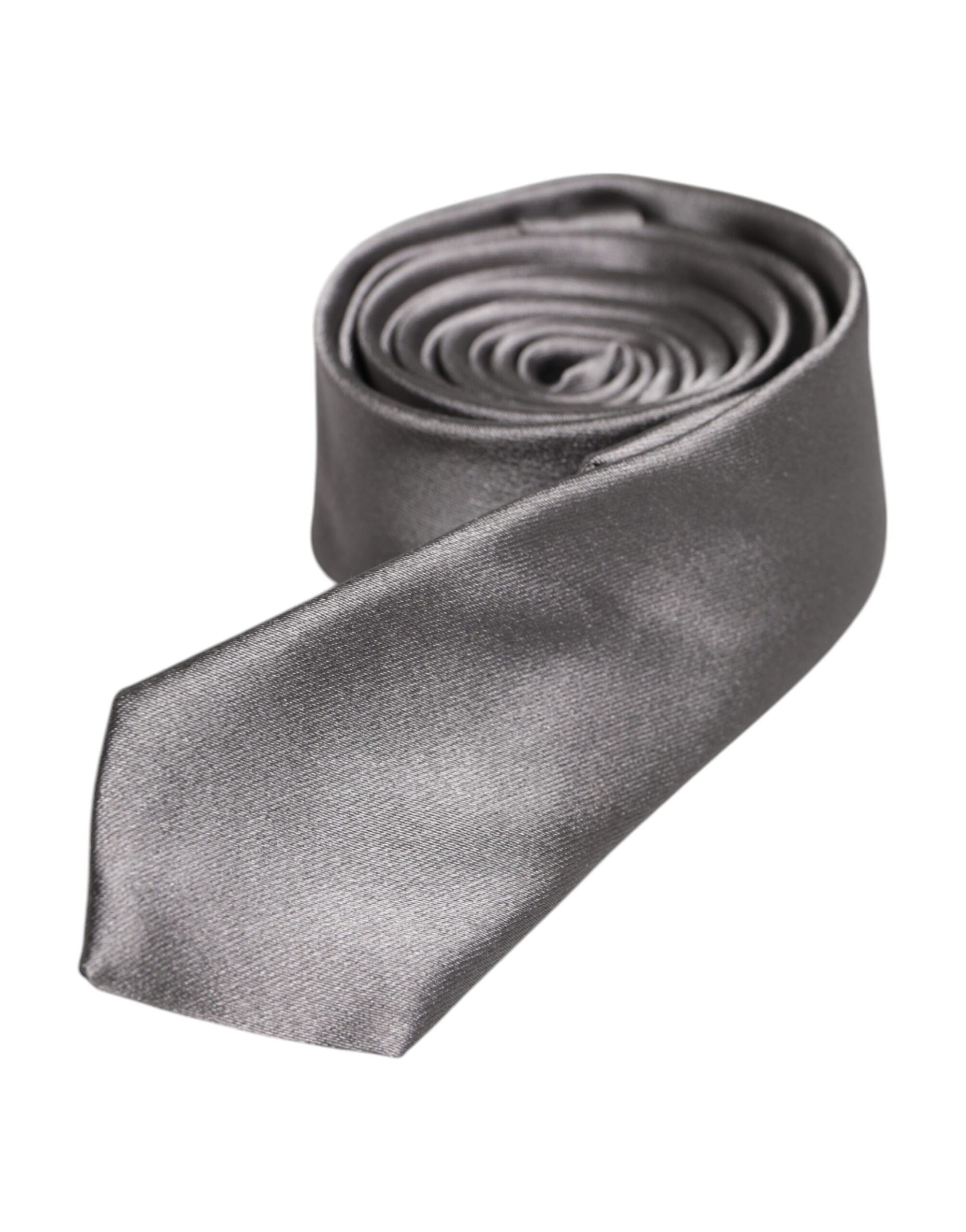 Dolce & Gabbana Metallic Silver Silk Adjustable Necktie Tie - ACCEXO