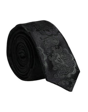 Dolce & Gabbana Dark Green Floral Silk Adjustable Necktie Tie - ACCEXO