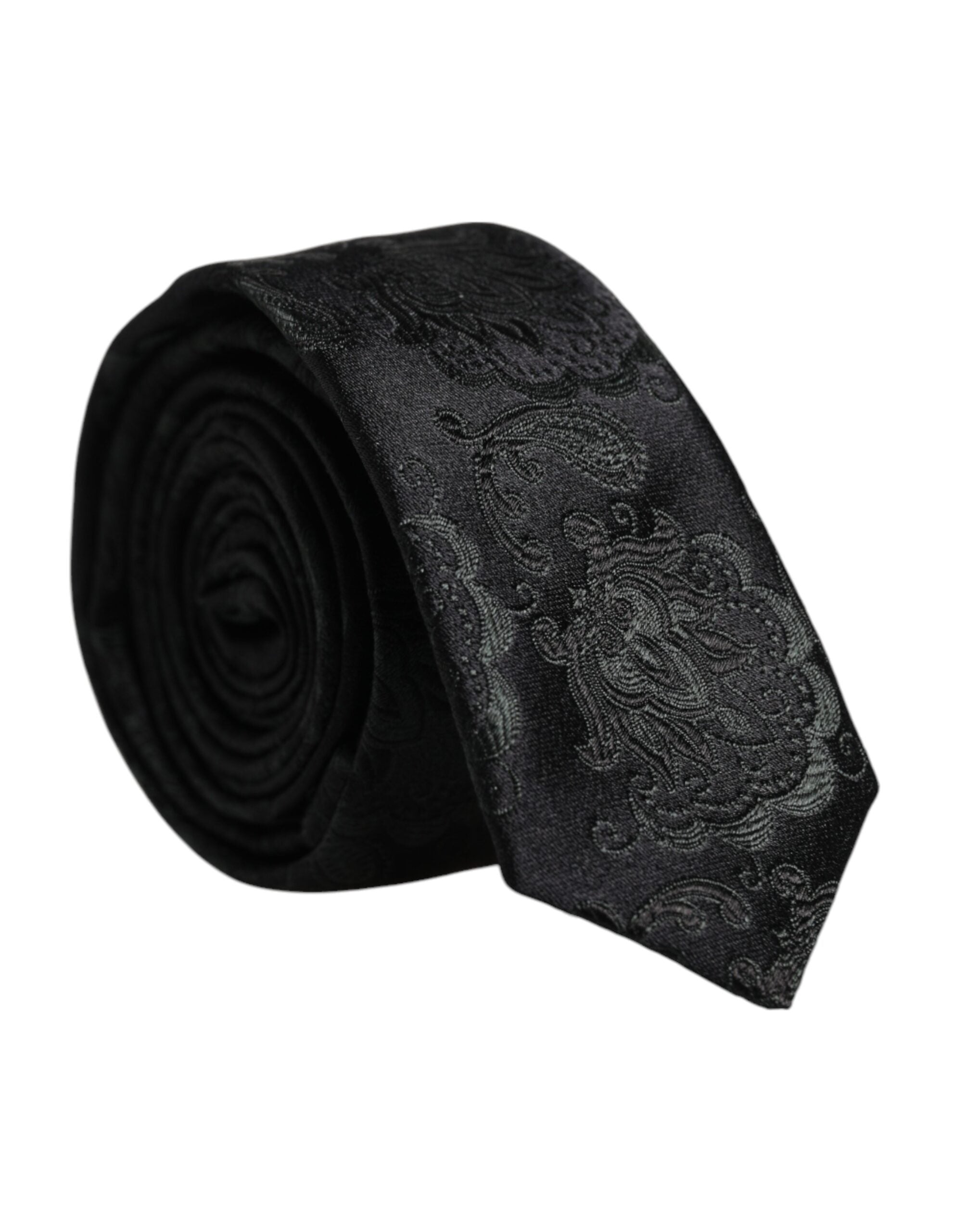 Dolce & Gabbana Dark Green Floral Silk Adjustable Necktie Tie - ACCEXO