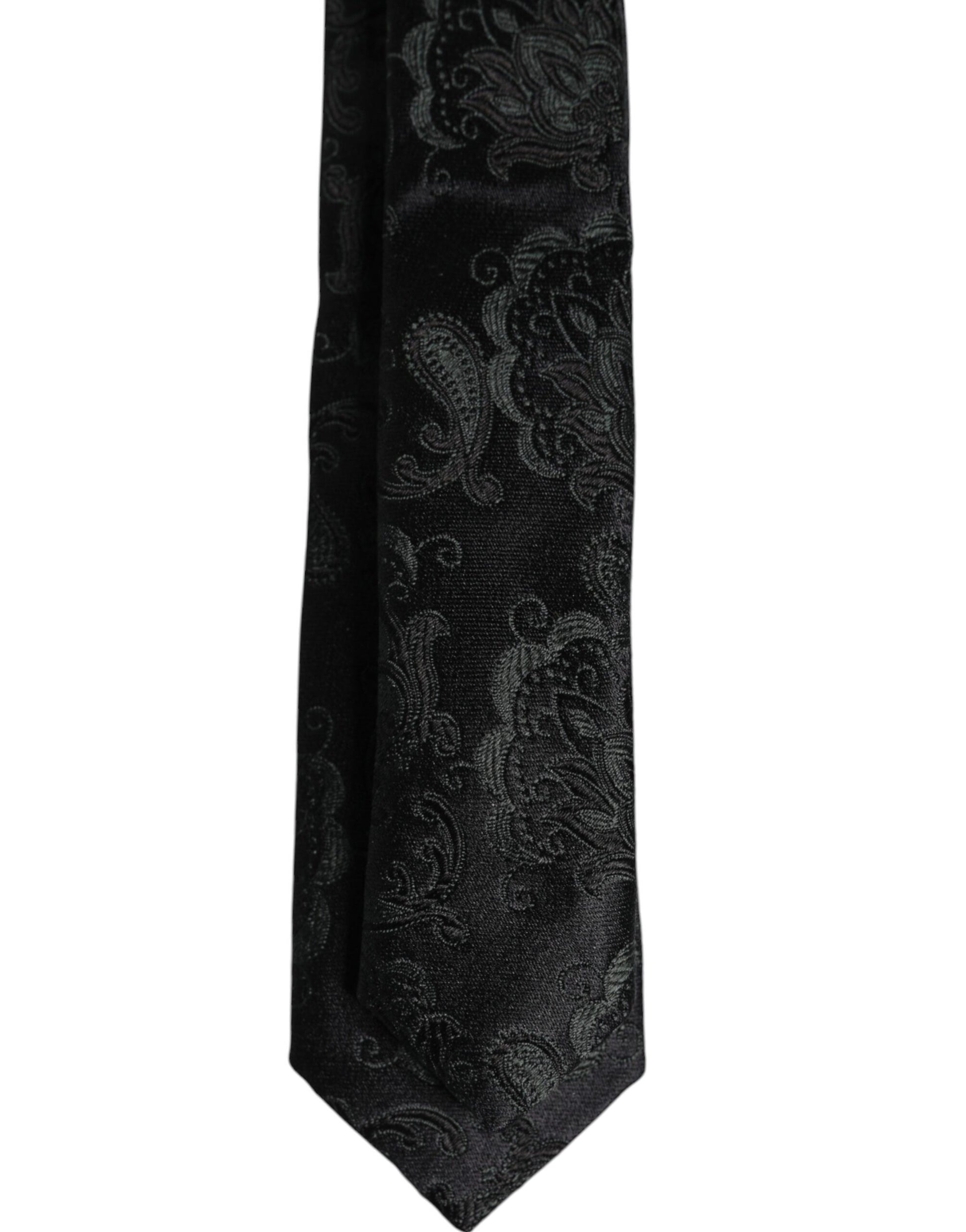 Dolce & Gabbana Dark Green Floral Silk Adjustable Necktie Tie - ACCEXO