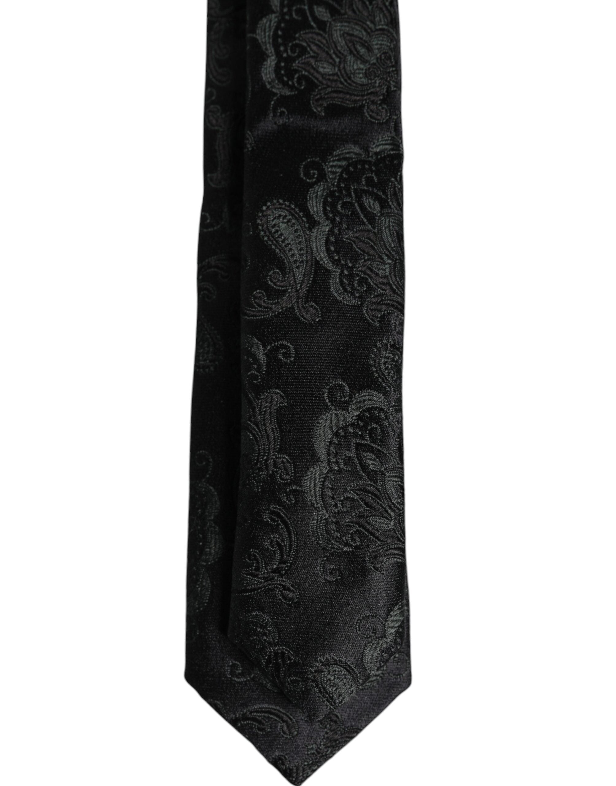 Dolce & Gabbana Dark Green Floral Silk Adjustable Necktie Tie - ACCEXO