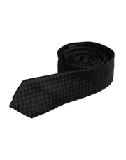 Dolce & Gabbana Black Circles Silk Adjustable Necktie Tie - ACCEXO