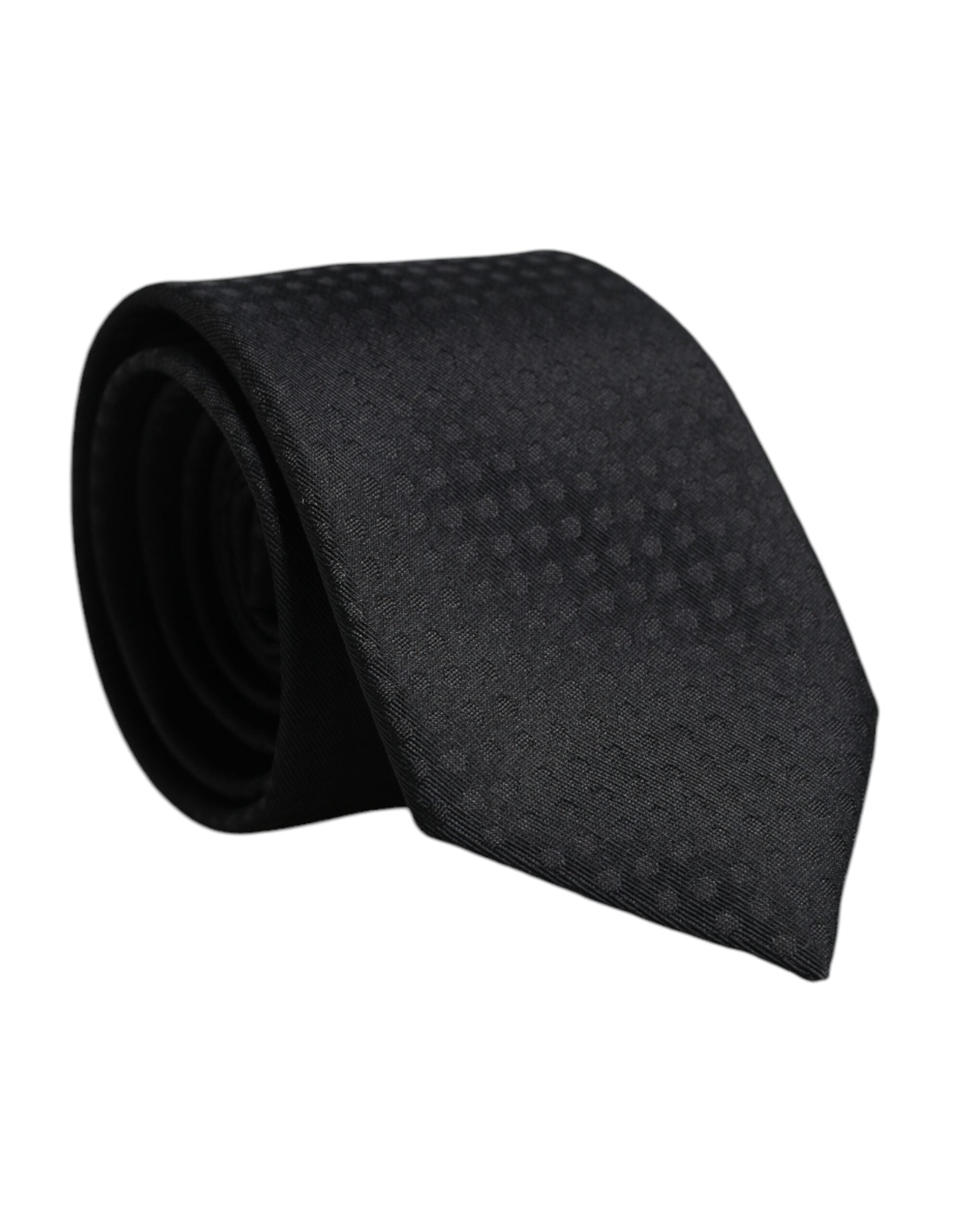 Dolce & Gabbana Black Circles Silk Adjustable Necktie Tie - ACCEXO