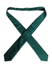 Dolce & Gabbana Green Solid Cotton Adjustable Necktie Tie - ACCEXO