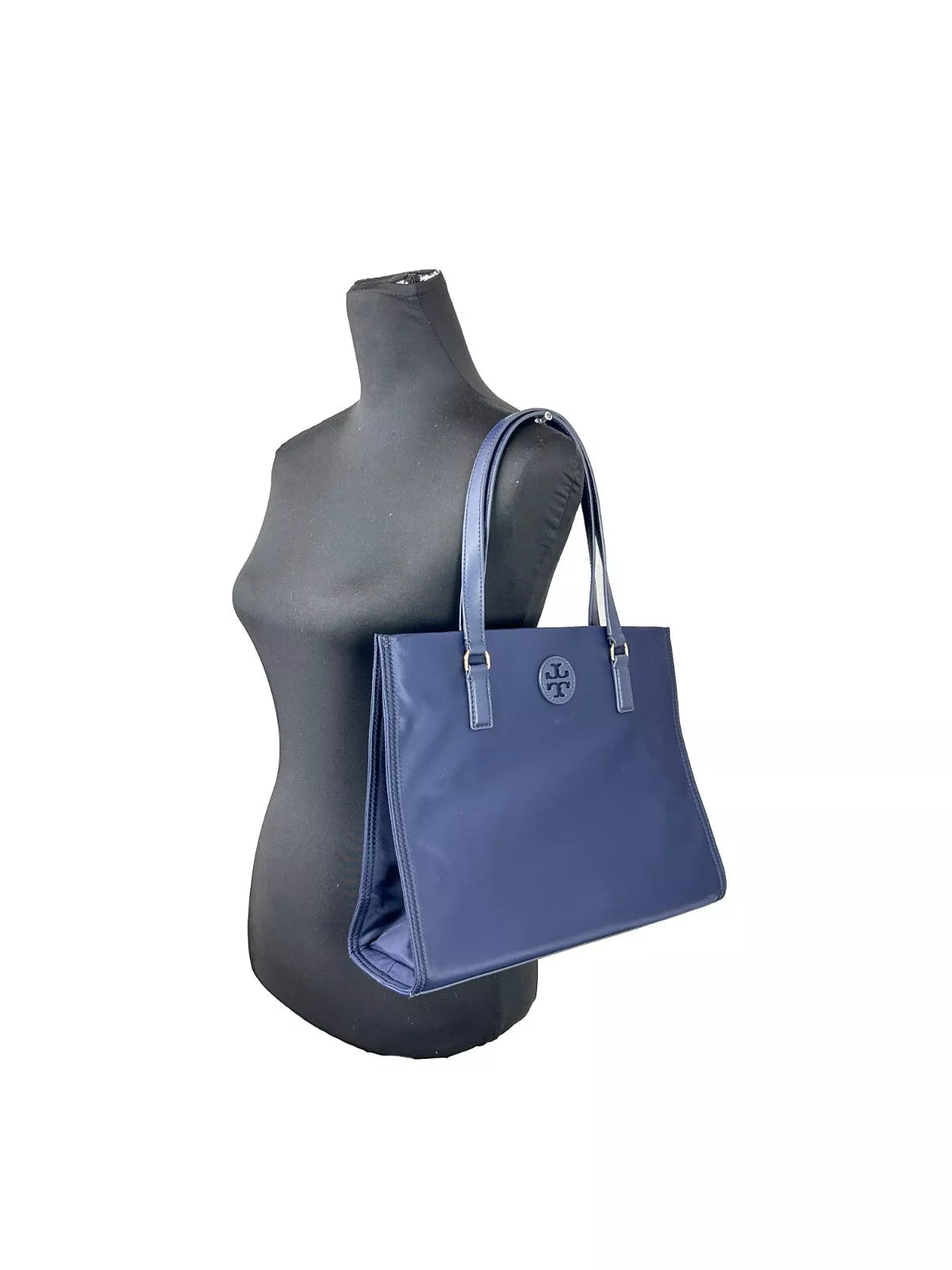 Tory Burch Navy Ella Small Nylon Tote Bag Purse 160633 - ACCEXO
