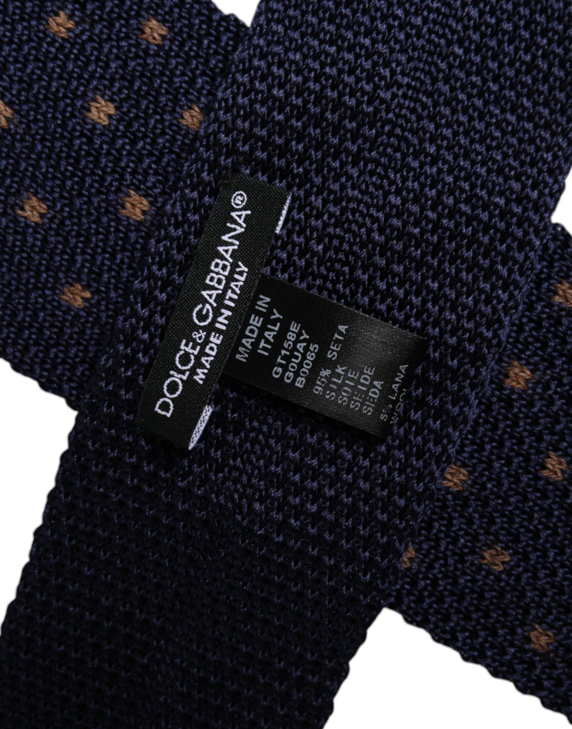 Dolce & Gabbana Blue Polka Dot Silk Adjustable Necktie Tie - ACCEXO