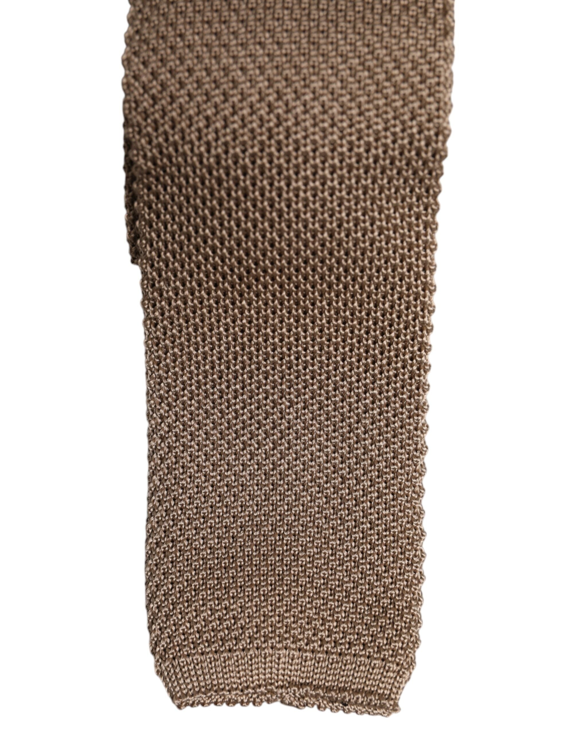 Dolce & Gabbana Brown Silk Adjustable Necktie Tie - ACCEXO