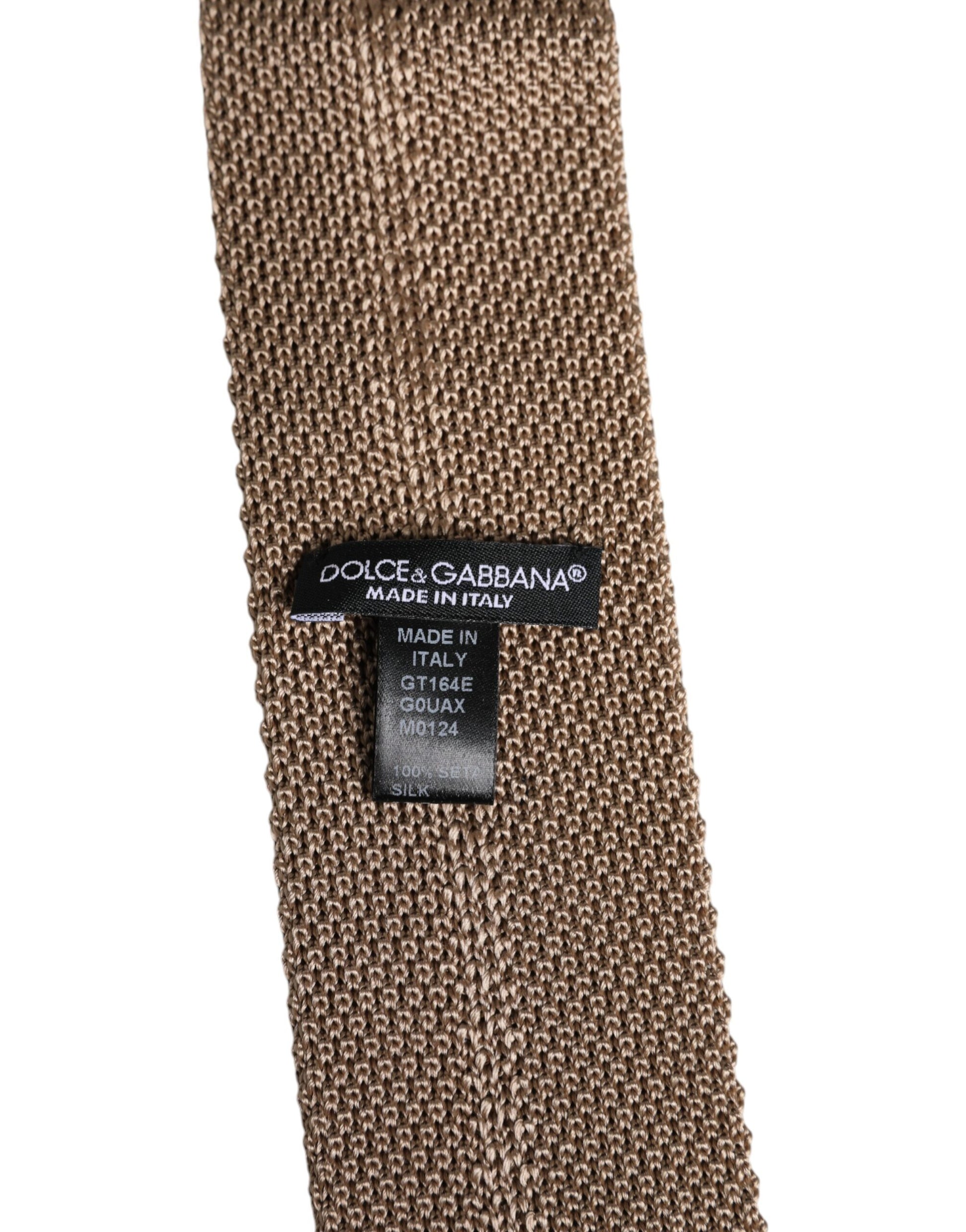 Dolce & Gabbana Brown Silk Adjustable Necktie Tie - ACCEXO