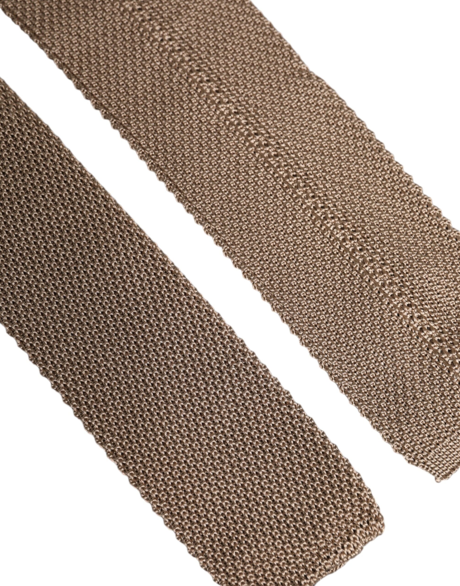 Dolce & Gabbana Brown Silk Adjustable Necktie Tie - ACCEXO